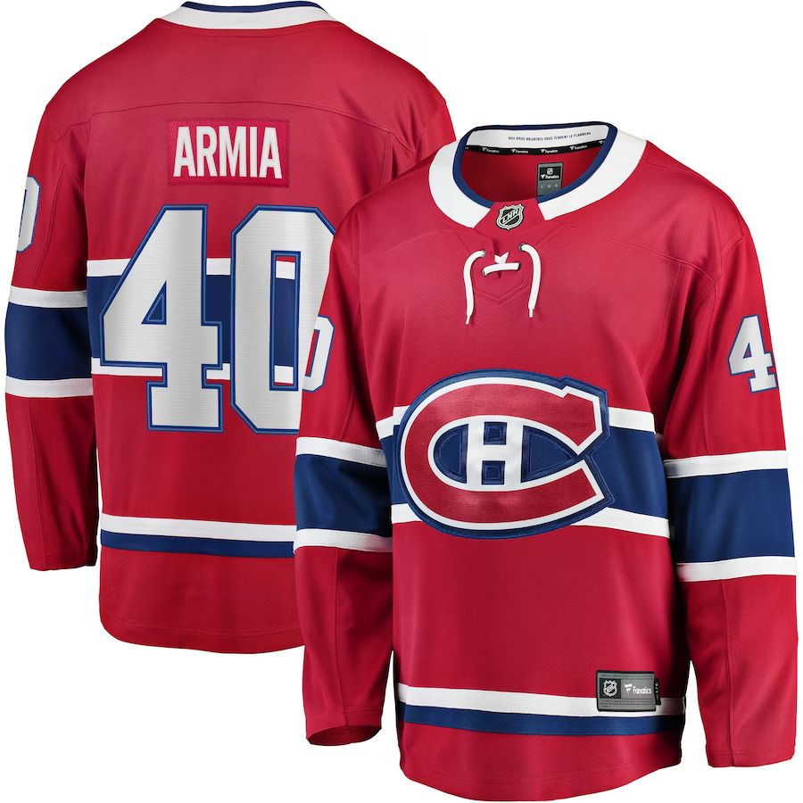 Men Montreal Canadiens 40 Joel Armia Fanatics Branded Red Home Breakaway Player NHL Jersey